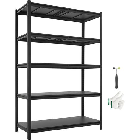Étagère de Rangement, 5 Niveaux Réglables, Étagère Charge Lourde Modulable 1230x522x1813 mm, Capacité de Charge Totale 1360,8 kg, Rayonnage Métallique pour Atelier, Garage, Entrepôt et Cave (1/5)