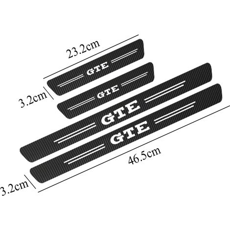 (BLANC) 4 autocollants de seuil de porte en fibre de carbone pour Volkswagen VW GTE GOLF 4 5 6 7 MK7 MK4 MK5 MK6 B7 B6 B8 - Décoration de seuil de porte (1/3)