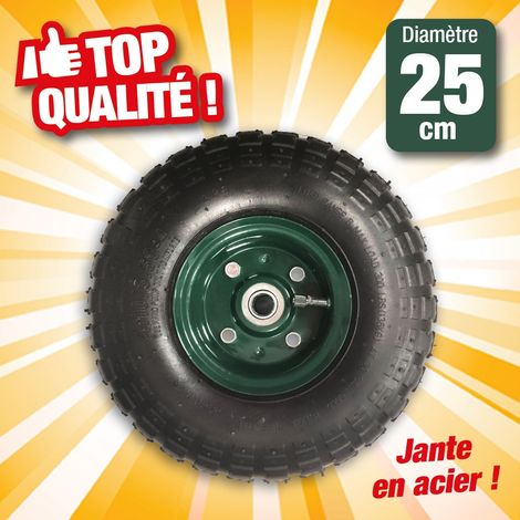 Roue en caoutchouc gonflable diamètre 25 cm (1/2)