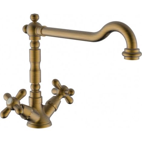 EURORAMA - Monoforo Lavabo Con Piletta A Saltello 11/4" - Serie: Orientens - Colore: Bronzo