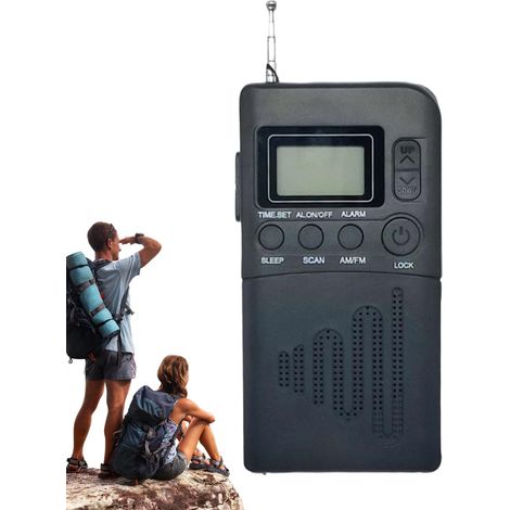 Radio AM/FM tascabile  Radio compatta - Ricevitore a transistor con display digitale LCD per campeggio, spiaggia, ufficio, scuola e casa (1/4)