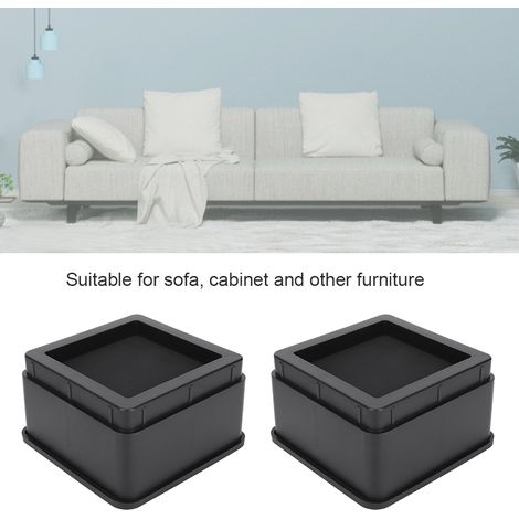Pieds de canapé en plastique, accessoires de meubles, produits en plastique, rehausseurs de pieds de lit carrés KR-P0413 (1/3)