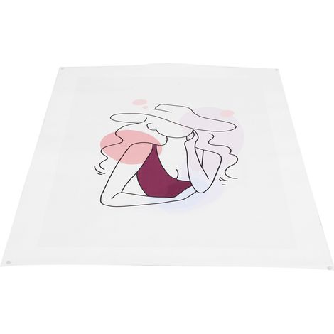 Illustration abstraite d'un visage de jeune fille, tableau sur toile sans cadre, idéal pour décorer un salon. (1/5)