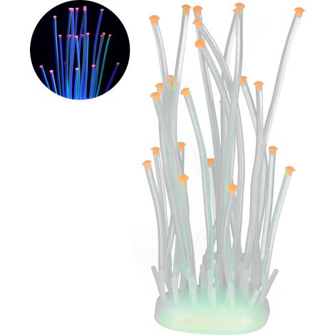 1 corail artificiel, silicone fluorescent vert, 20 cm, décoration aquarium, bicolore (1/5)