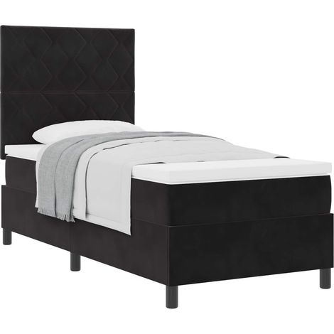 Box Spring Bed with Headboard Black 100 x 200 cm Velvet vidaXL (1/5)