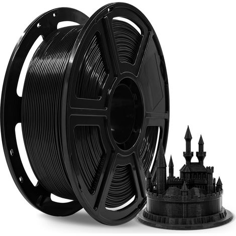 Filament pour imprimante 3D, filaments résistants à la chaleur, bobine de 1kg (2.2lbs), précision dimensionnelle +/- 0.02 mm, consommables ABS solides et durables (Noir) (1/5)
