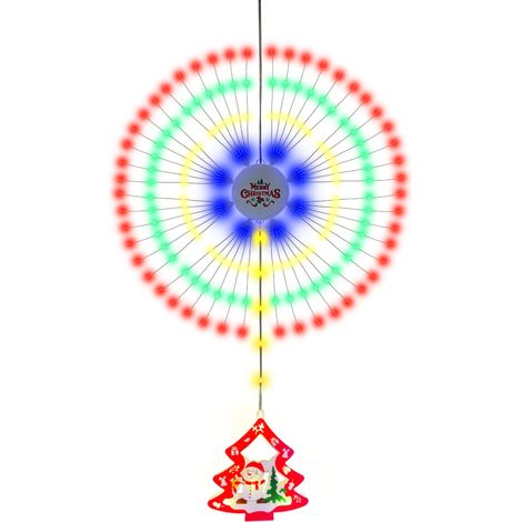 Guirlande de Noël lumineuse forme feux d'artifice pendentif décoratif étanche IP65 déco artifice lumière multicolore 8 modes éclairage (1/3)