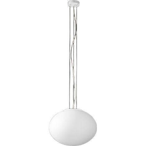 Suspension En Verre Soufflé Blanc Satiné 40Cm, Structure En Métal, 2X E27 Max 60W, Design Moderne Et Élégant - Perenz, Luminaire D'Intérieur. (1/2)