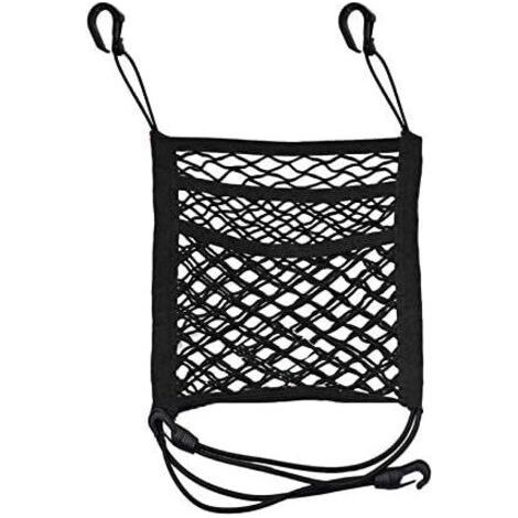 MSBD Filet de Rangement Voiture, Filet de Protection Voiture, 2 Couches Organisateur de Maille de Voiture, Sac en Filet pour Dossier de siège, Barrière de Rangement