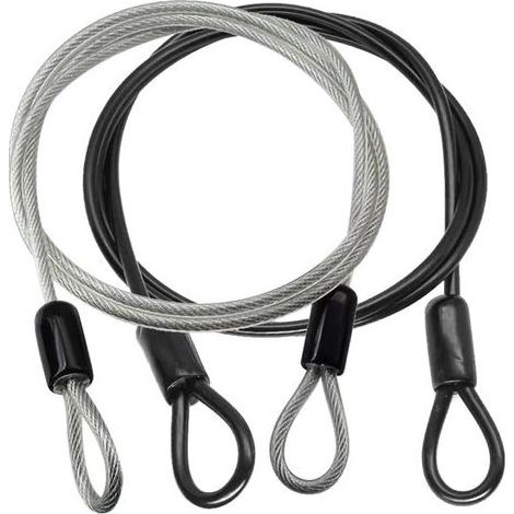 Câble Acier Avec Œillets - 100 cm - Acier Inoxydable Antirouille - Pour Mobilier De Jardin Et Vélo - 2 Pièces (1/5)