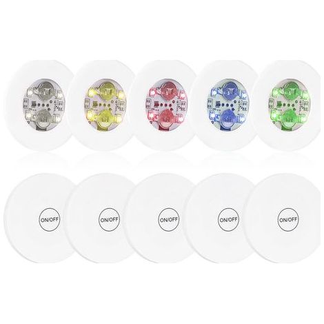 Lot de 10 sous-verres lumineux LED pour bouteilles - Autocollants lumineux pour bar et fêtes (1/5)