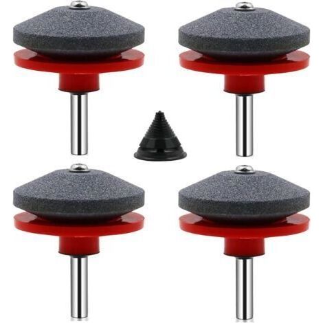 4 Pièces Affuteur Lame Tondeuse Gazon Universel Aiguiseur de Tondeuse Accessoires pour Tondeuses avec 1Pcs Kit D'équilibrage de Lame,50 x 47mm (1/5)