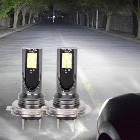 Stück H7 12 LED 3000K 24W 1000LM Hochleistungs-Nebelscheinwerfer für Auto (1/5)