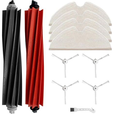 FENOPLASTICAKit d'accessoires pièces détachées pour Roborock Q8 Max/Q8 Max+/Q5 Pro/Q5 Pro+ aspirateur Robot, 2 brosses à Rouleaux, 4 filtres, 4 tampons de Nettoyage, 4 brosses latérales, 1 Brosse (1/4)