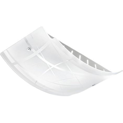 NEREIDE P/P- PLAFONIERA IN METALLO CROMO E VETRO DECORATO BIANCO 2 LUCI ATTACCO E27 35CM (1/3)