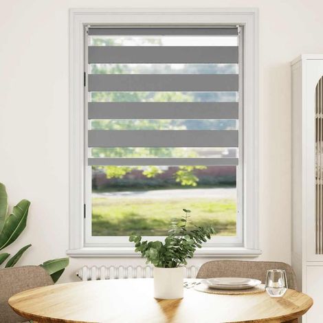 Store enrouleur zébré 80,9 x 175 cm, largeur du tissu 76,7 cm, gris (1/5)