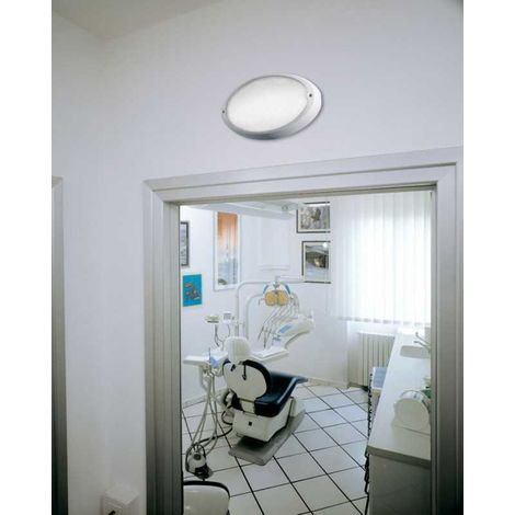 Lampada applique airy ovale 300 bianco e27 lombardo lb82121 (1/4)