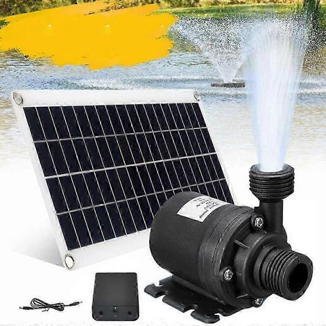 Pompe à eau solaire 20W, débit de 800 litres/heure, 12V CC, adaptée aux fontaines de jardin - faible niveau sonore. (1/5)
