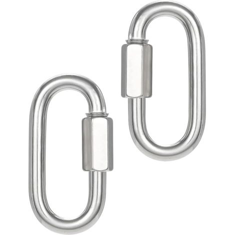 Set bestehend aus 2 x 8,9 cm Kettengliedern, M10 verzinkten Stahlschrauben, robusten Kettengliedern, 0,9 cm Karabinerhaken mit Verriegelung zum Befestigen einer Hängematte, eines Schlüsselanhängers od (1/5)