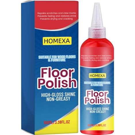 Produit de polissage pour parquets HOMEXA - Agent de polissage pour parquets massifs, pour le nettoyage quotidien, l'élimination des taches et l'éclat, 100 ml (1/5)