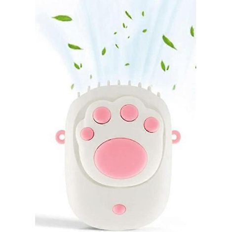 Ventilateur de cou, mini ventilateur de bureau USB, ventilateur personnel portable 1500 mAh, 3 vitesses/mains libres, convient pour le bureau, la maison et les voyages (rose) (1/5)