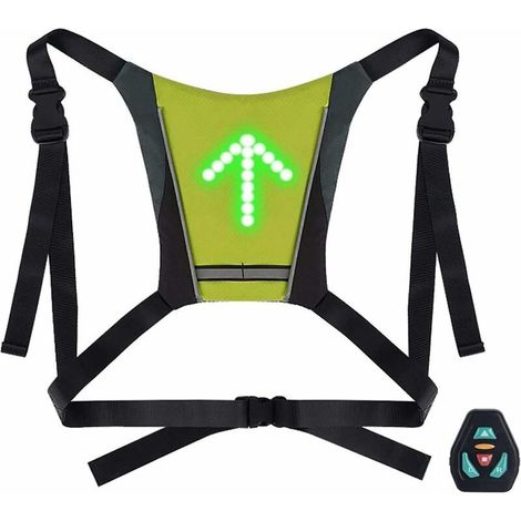 Wiederaufladbare LED-Fahrradweste mit USB-Anschluss und 48 LEDs, reflektierende Blinklichtweste mit 4 Modi und Richtungsanzeigen, geeignet zum Radfahren, Laufen, Spazierengehen und Joggen. (1/5)