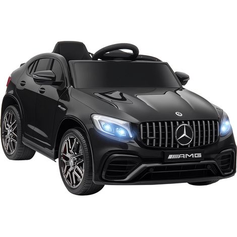 Voiture électrique pour enfants, 12 V, avec télécommande 2,4 GHz, 2 moteurs, klaxon, musique, ceinture de sécurité, pour enfants de 37 à 60 mois, noire