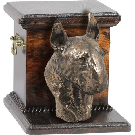 Bull Terrier, Bull Terrier IV - un'urna per le ceneri di un cane con una statuetta, un'urna elegante per un cane, un'urna unica con un busto di cane di Art-Dog (1/3)
