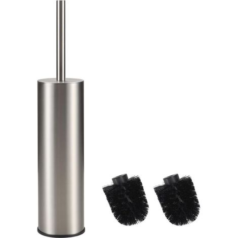 304 Brosse à WC en Acier Inoxydable Seau Long Brosse à WC Ronde sur Pied avec Support pour la décoration de la Salle de Bain Nickel Brossé (1/5)