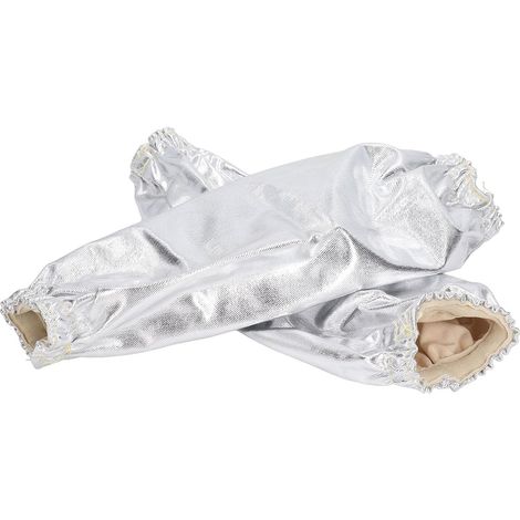 1 Paire de Manchons de Bras Manchon D'isolation Thermique Haute Température Feuille D'aluminium de Protection de Soudage Manchon Anti-brûlure Manchon de Fusion Industrielle (1/5)