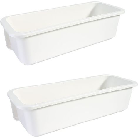 Panier De Rangement - Tiroir Coulissant En Plastique Pour Armoire De Cuisine - Design D'angle - Blanc - 2 Pièces