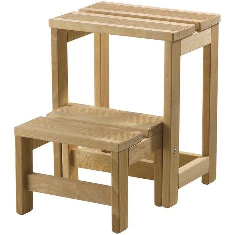 Banqueta 2 peldaños ARANAZ sin barniz (1/2)