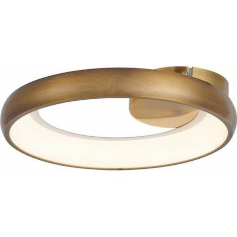 Plafonnier LED anneau 30 cm or foncé 20W Thea Reality