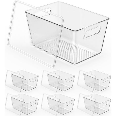 Lot de 6 Boîtes Rangement Transparentes avec Couvercle (1/5)