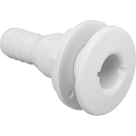Raccord traversant de coque 3/4 pouce ABS blanc, connecteur de tuyau pour drainage et évacuation bateau, accessoire de sortie d'eau marine. (1/5)