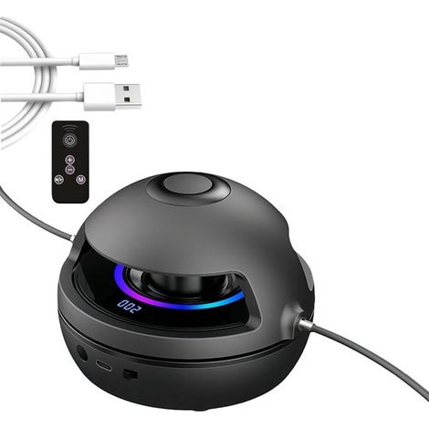 Machine à sauter intelligente,Corde à sauter électrique avec musique,Vitesse réglable de 1 à 10,Télécommande Bluetooth,Compacte et portable,Grise (1/5)