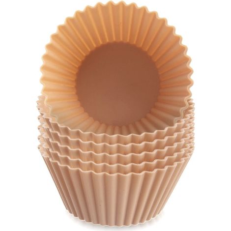Silicone Muffin Molds, Beige, 6.5 cm, Set of 6 (1/5)