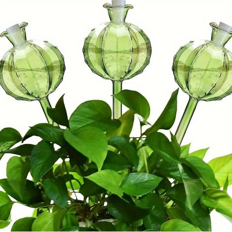 Lot de 6 dispositifs d'arrosage automatique en forme de cactusGlobes d'arrosage en plastique vert et tuteurs décoratifs pour plantes
