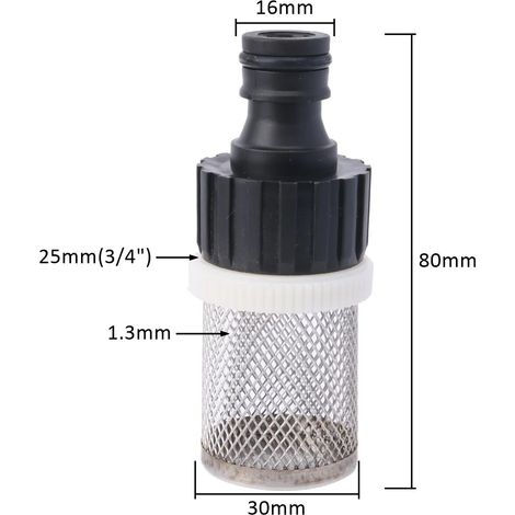 (B2) Raccord rapide de 16 mm pour tuyau d'arrosage avec filtre intégré, compatible avec les systèmes d'arrosage automatiques et les pompes à eau. (1/5)