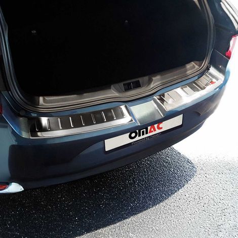 Protection Seuil de Pare-Chocs arrière - Compatible avec Renault Megane 2015-2020 - Couverture de Seuil de Coffre - Bande Seuil de Chargement - Style élégant - en Acier INOX Chromé (1/5)