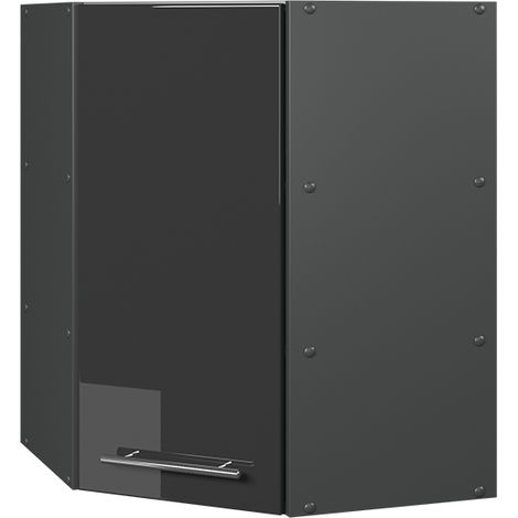Eckhängeschrank Fame-Line, Anthrazit Hochglanz, 57 cm, Vicco