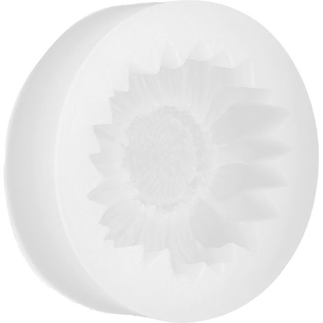 Sonnenblumenförmige Kuchenform zum Backen, Fondantform für Babyparty-Kuchen, Cupcakes, weiß, ohne Löcher, 1 Stück (1/5)
