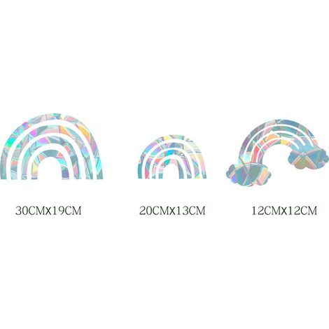 2er-Pack Regenbogen-Diamant-Fensteraufkleber, Vogelwarn-Glasaufkleber, Regenbogen-Sonnenfänger-Antikollisionsfolie (1/5)