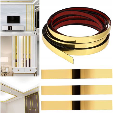 Striscia decorativa in PVC color oro, 14 mm, 10 metri, 1,4 cm, lucida.