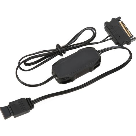 Contrôleur ARGB 5V 3-Pins pour Ventilateurs PC et Éclairage LED, Alimentation via Connecteur SATA