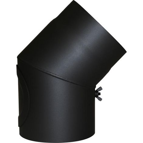 Bogen 45 Grad Senotherm schwarz 2mm m.Tür 120mm