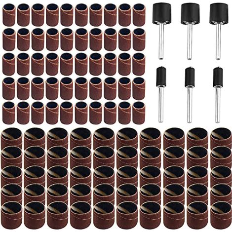 106 Pièces Ponceuse à Tambour 240 Grains Tambours de Ponçage avec mandrin 3mm pour outils rotatifs - (1/5)