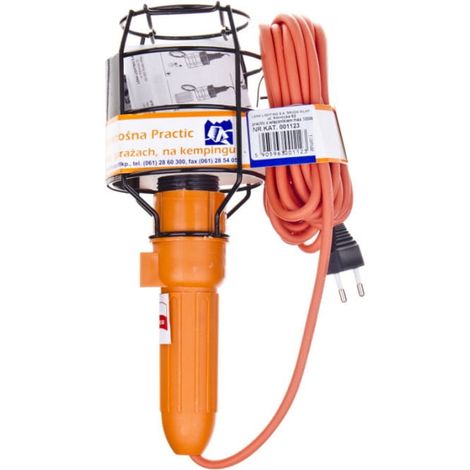Praktische tragbare Werkstattlampe 1x100W E27 Klasse II 5m Kabel 001123