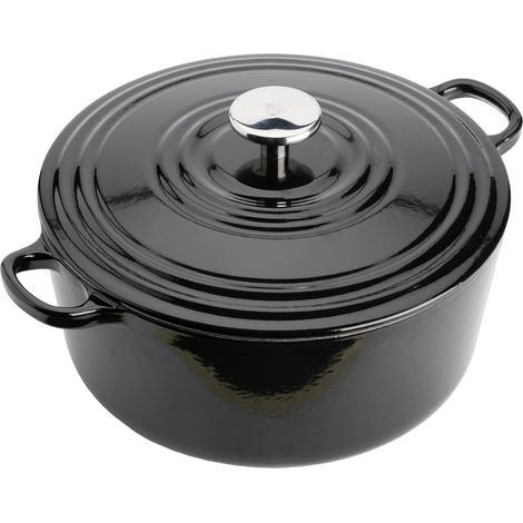 cocotte 28 cm 6,7 L fonte émaillée, compatible induction, compatible four jusqu’à 220 °C, compatible lave-vaisselle, avec couvercle (1/5)
