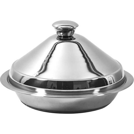 Tajine en acier inoxydable 24cm Compatible Tous Feux (Induction) et four (1/4)